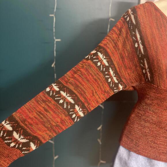 Vintage 1990s Wool Blend Moth Pattern Sweater size S - Picture 2 of 5